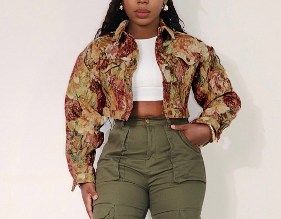 Pretti Floral Cropped Jacket